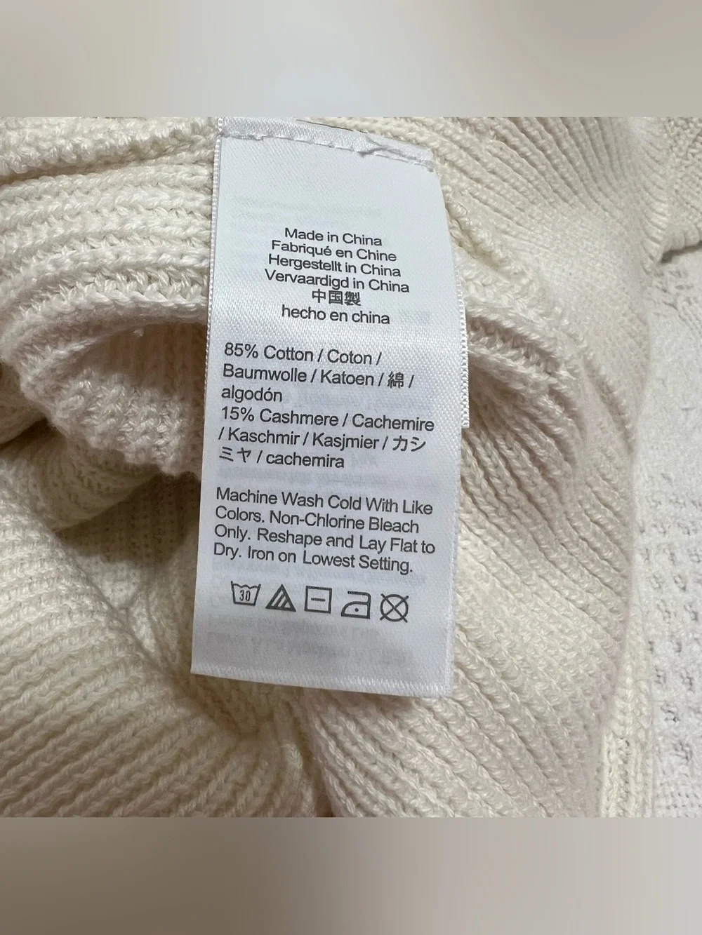 J. Crew Button-Front V-Neck Knit Cardigan Sweater Cotton/Cashmere Ivory Size XS